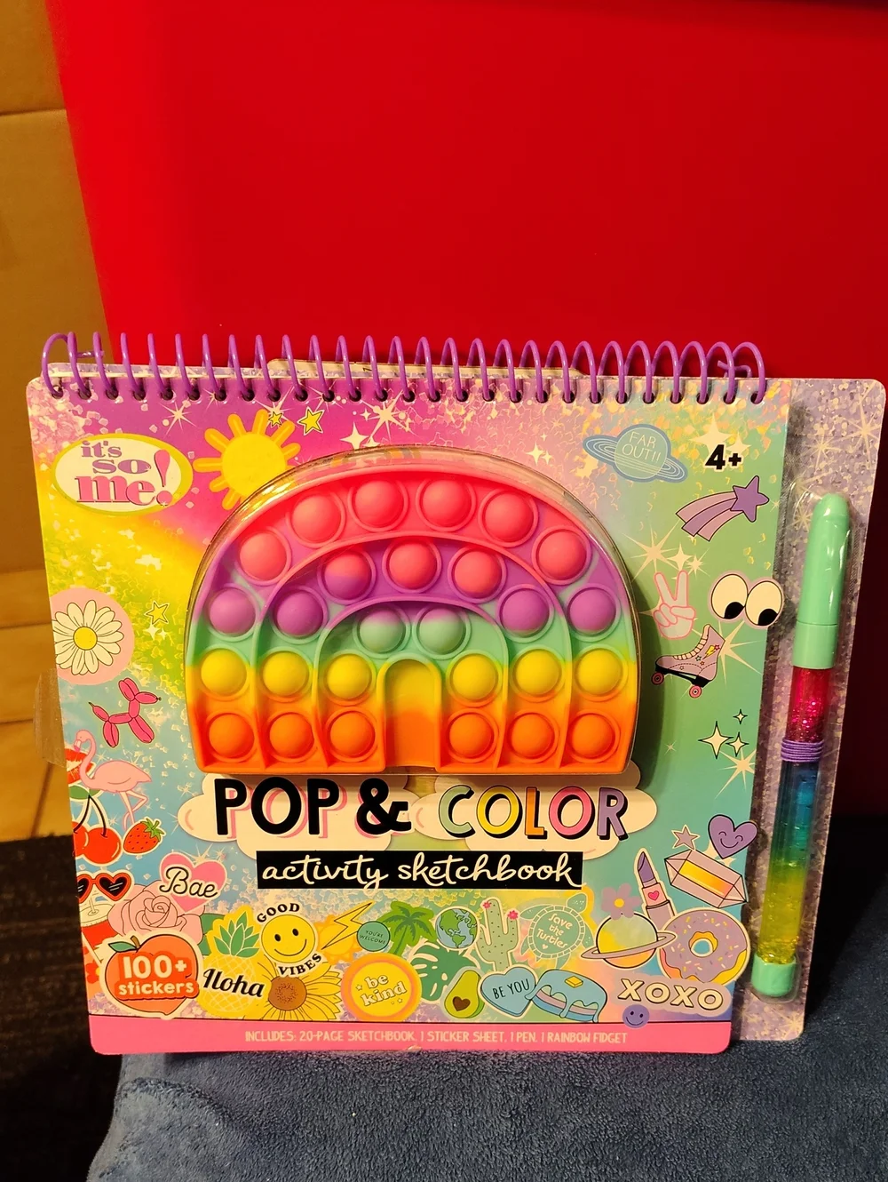 Pop & Color Rainbow Activity Sketchbook with Rainbow Pop Fidget